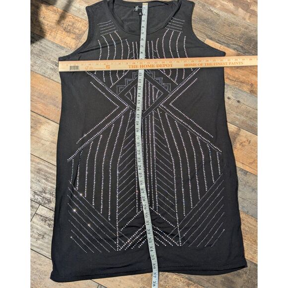 Say What 3X Black Rhinestone Embellished Mini Tunic Dress - Picture 3 of 4